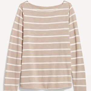 Old Navy Slub-knit Striped T-shirt - Tan & White, XL